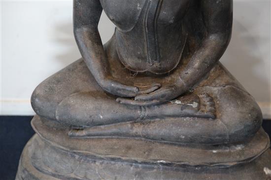 A large Thai bronze seated figure of Buddha, possibly 19th century, height 98cm